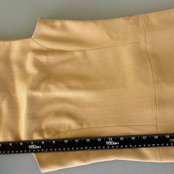 BCBG Max Azria Beige Sheath Dress Square Neck Sleeveless Business USA Made - Picture 3 of 10